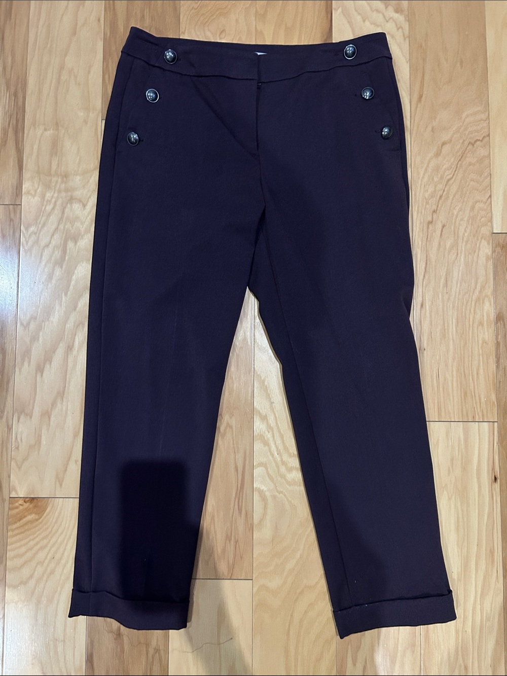 LOFT Women’s Plum Dress Pants with Button Detail Size 10
